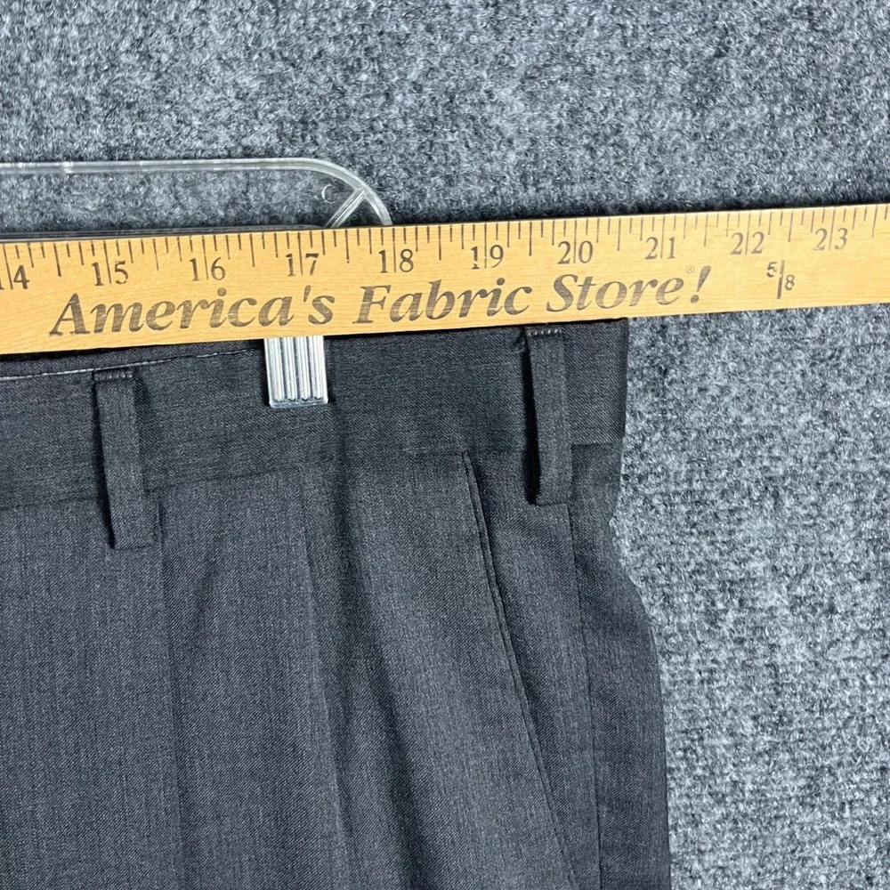 Zanella Bennett Trousers Mens 42 Black Wool Double Pleated Cuffed Italy